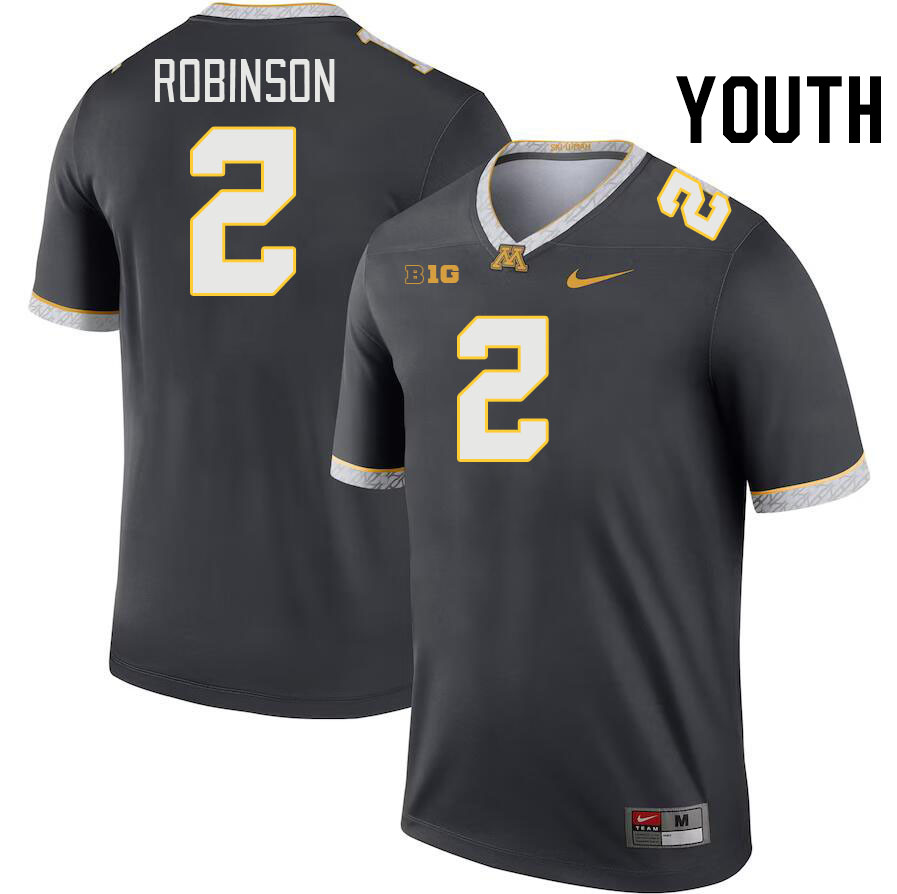 Youth #2 Ethan Robinson Minnesota Golden Gophers College Football Jerseys Stitched-Charcoal